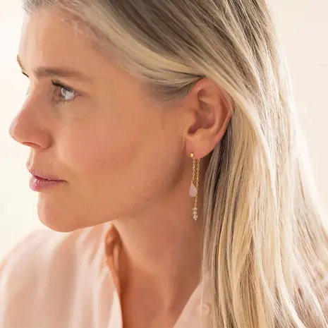 A Beautiful Story Felicity Rose Quartz Labradorite Earrings GP A Beautiful Story Felicity Rose Quartz Labradorite Earrings GP