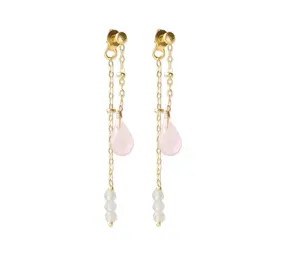 A Beautiful Story Felicity Rose Quartz Labradorite Earrings GP A Beautiful Story Felicity Rose Quartz Labradorite Earrings GP