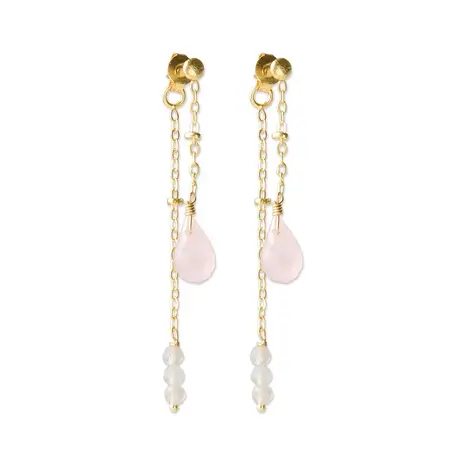 A Beautiful Story Felicity Rose Quartz Labradorite Earrings GP A Beautiful Story Felicity Rose Quartz Labradorite Earrings GP