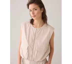 Summum Woman Gilet summer plain weave - Pebblebeige