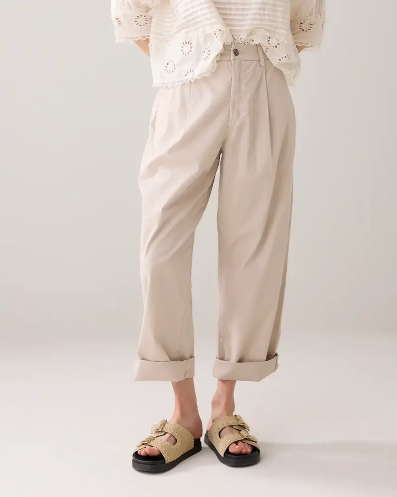 Summum Woman Cocoon chino pant lt wt aurora twill - Pebblebeige Summum Woman Cocoon chino pant lt wt aurora twill - Pebblebeige