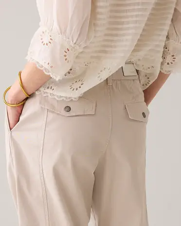 Summum Woman Cocoon chino pant lt wt aurora twill - Pebblebeige Summum Woman Cocoon chino pant lt wt aurora twill - Pebblebeige
