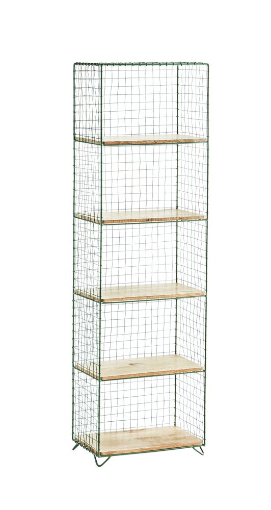 Madam Stoltz Standing iron shelf w/ wood - Green Madam Stoltz Standing iron shelf w/ wood - Green