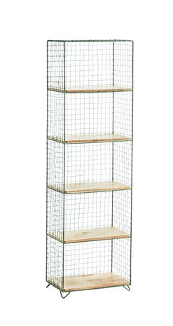 Madam Stoltz Standing iron shelf w/ wood - Green Madam Stoltz Standing iron shelf w/ wood - Green