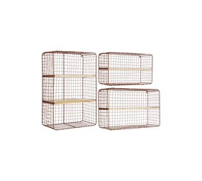 Madam Stoltz Wall shelves w/ wood - Rust Madam Stoltz Wall shelves w/ wood - Rust