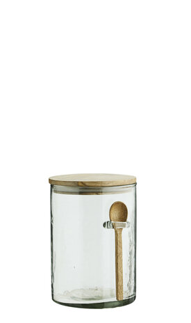 Madam Stoltz Glazen pot met houten lepel – groot Madam Stoltz Glazen pot met houten lepel – groot