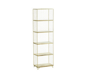 Madam Stoltz Standing iron shelf w/ wood - Brass Madam Stoltz Standing iron shelf w/ wood - Brass