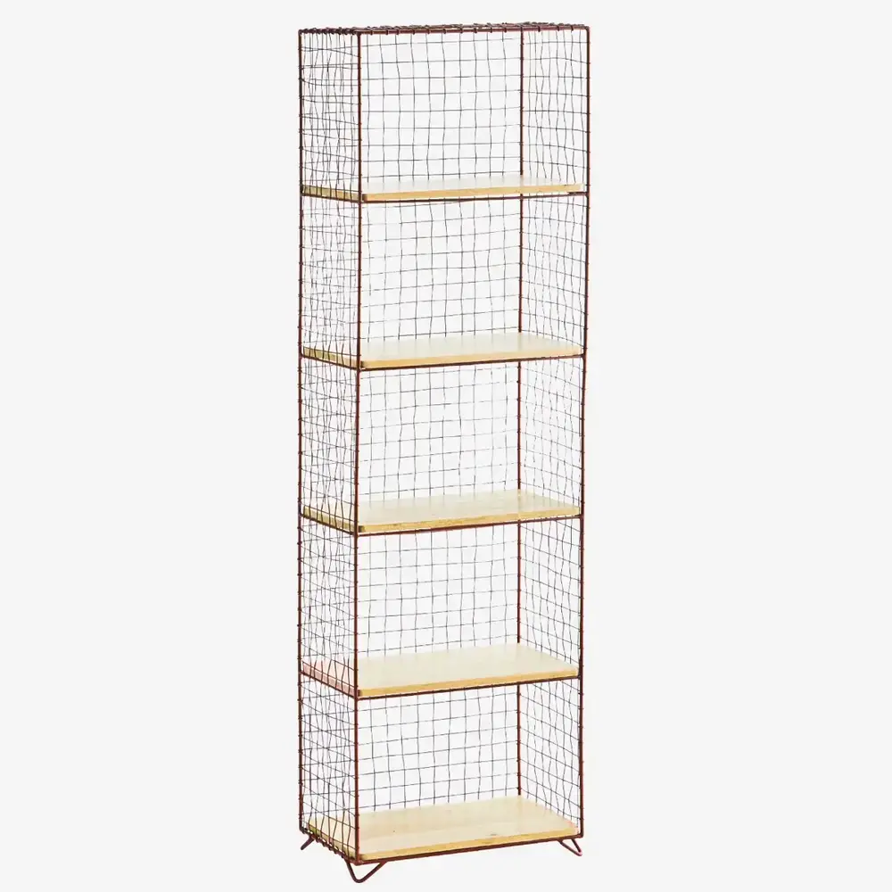 Madam Stoltz Standing iron shelf w/ wood - Rust Madam Stoltz Standing iron shelf w/ wood - Rust