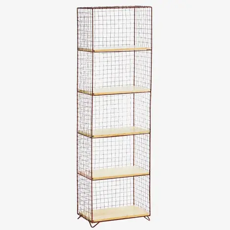 Madam Stoltz Standing iron shelf w/ wood - Rust Madam Stoltz Standing iron shelf w/ wood - Rust