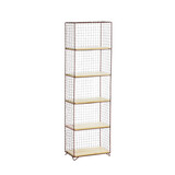 Madam Stoltz Standing iron shelf w/ wood - Rust