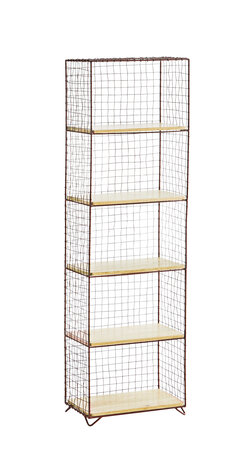 Madam Stoltz Standing iron shelf w/ wood - Rust Madam Stoltz Standing iron shelf w/ wood - Rust