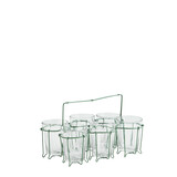 Madam Stoltz Iron rack w/ drinking glass - Green