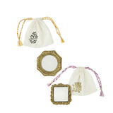 Madam Stoltz Hand mirror w/ cotton bag