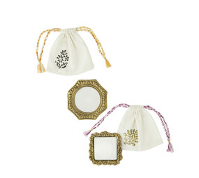 Madam Stoltz Hand mirror w/ cotton bag Madam Stoltz Hand mirror w/ cotton bag