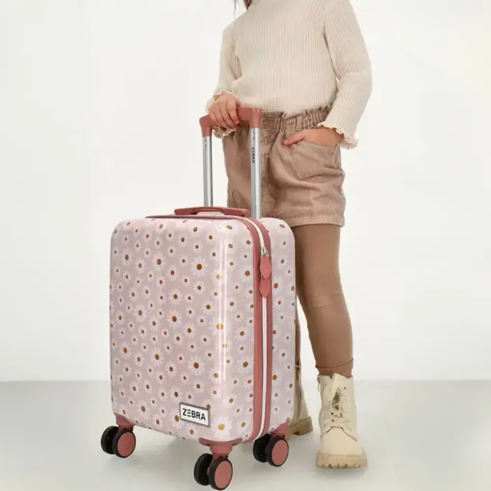 Zebra Kinderkoffer - Licht roze - Bloemetjes Zebra Kinderkoffer - Licht roze - Bloemetjes