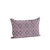 Madam Stoltz Double-sided cushion cover - Dusty lilac, off white, dark blue, dusty rose