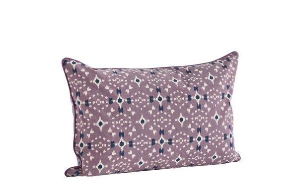 Madam Stoltz Double-sided cushion cover - Dusty lilac, off white, dark blue, dusty rose Madam Stoltz Double-sided cushion cover - Dusty lilac, off white, dark blue, dusty rose