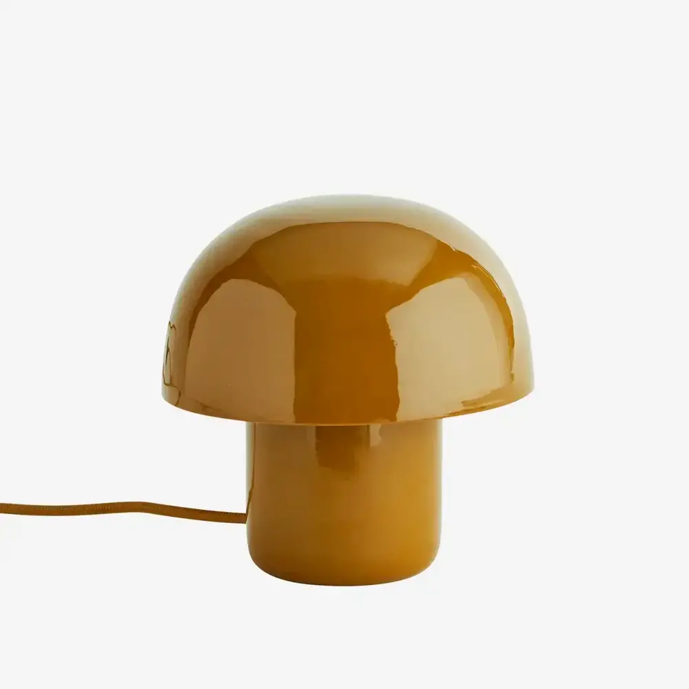 Madam Stoltz Enamel table lamp - Dark mustard