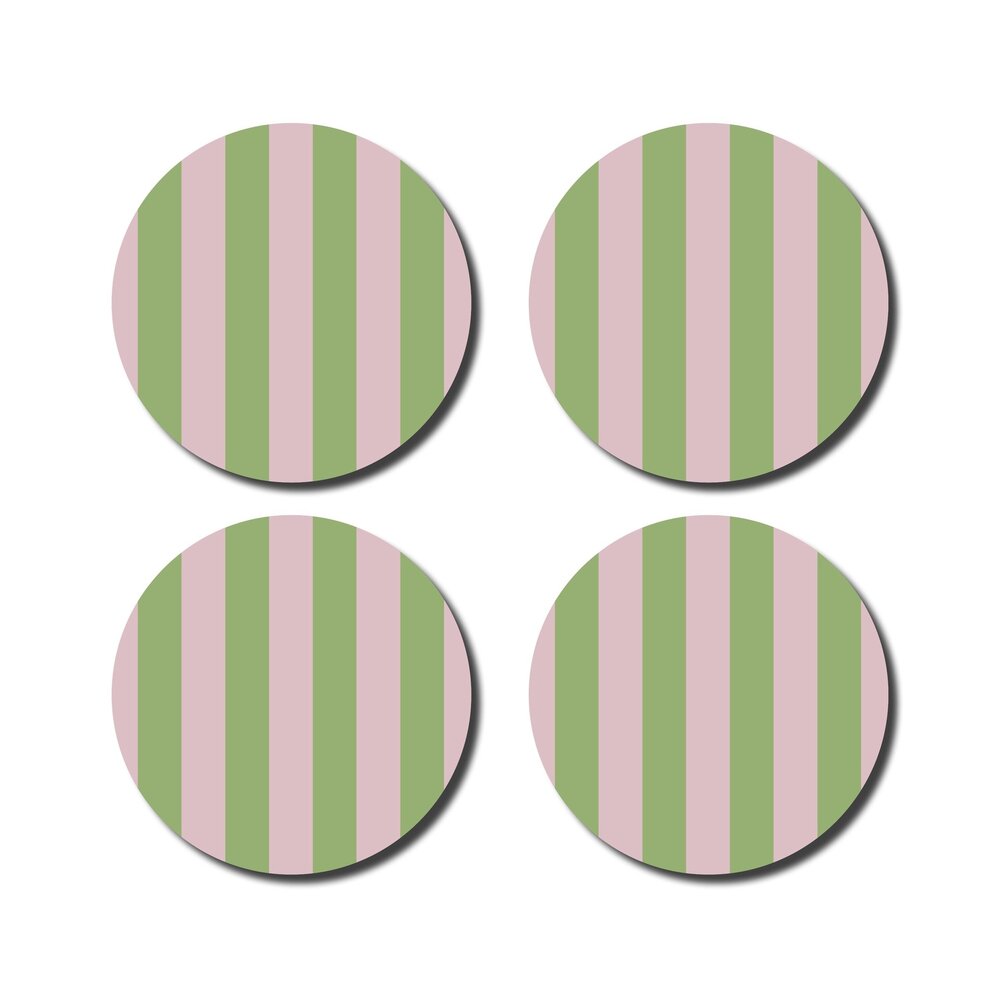 Onderzetters Striped (set van 4) - Geen/Pink Onderzetters Striped (set van 4) - Geen/Pink