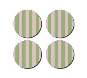 Onderzetters Striped (set van 4) - Geen/Pink Onderzetters Striped (set van 4) - Geen/Pink