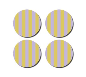 Onderzetters Striped (set van 4) - Yellow/Lila Onderzetters Striped (set van 4) - Yellow/Lila
