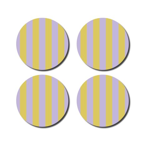 Onderzetters Striped (set van 4) - Yellow/Lila Onderzetters Striped (set van 4) - Yellow/Lila