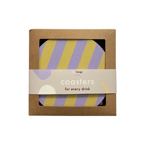 Onderzetters Striped (set van 4) - Yellow/Lila Onderzetters Striped (set van 4) - Yellow/Lila