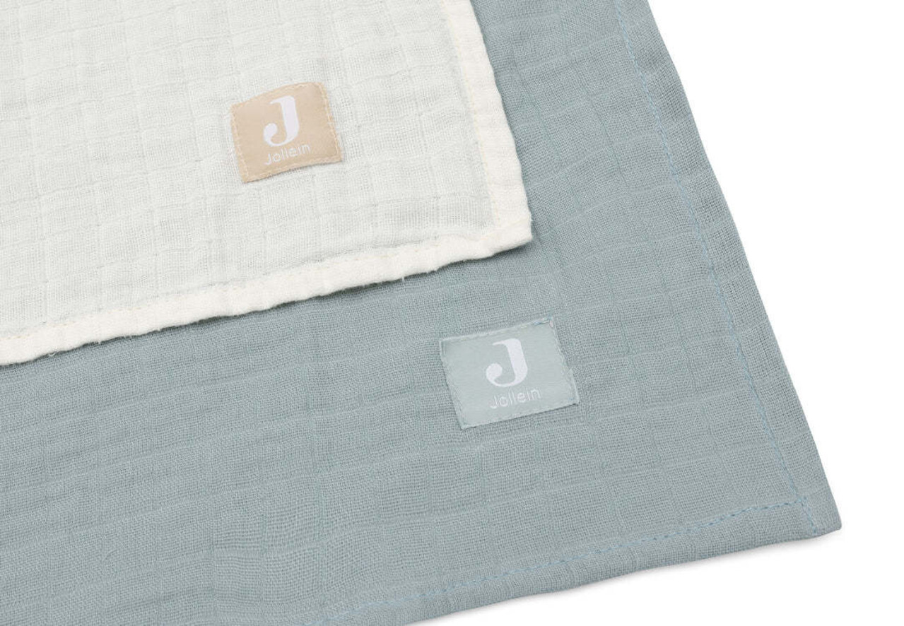 Jollein 2x Hydrofiele Multidoek 115x115cm - Sea Green/Ivory Jollein 2x Hydrofiele Multidoek 115x115cm - Sea Green/Ivory