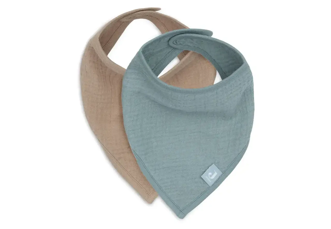 Jollein Slab Bandana Hydrofiel - Sea Green/Biscuit - 2 Stuks Jollein Slab Bandana Hydrofiel - Sea Green/Biscuit - 2 Stuks