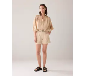 Summum Woman Blouse wide cotton viscose - Sesame