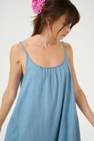 Culture Citha Aurelia Strap Dress – Light Blue Wash