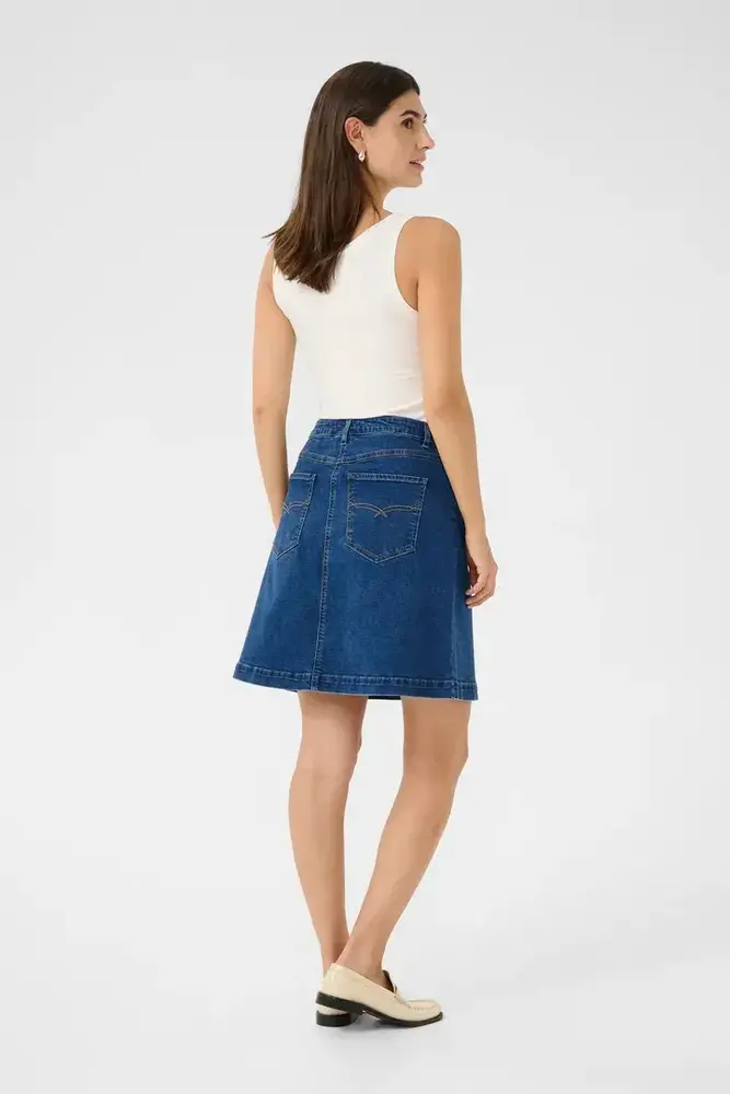 Culture Lea Ami Short Skirt – Medium Blue Wash