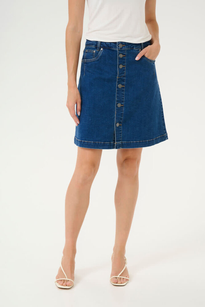 Culture Lea Ami Short Skirt – Medium Blue Wash