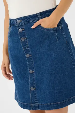 Culture Lea Ami Short Skirt – Medium Blue Wash