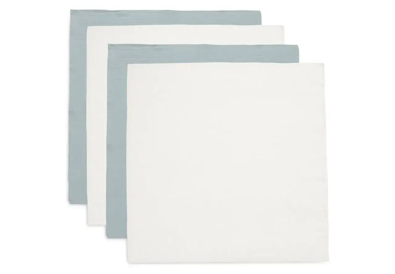 Jollein Hydrofiele Doek Small 70x70cm - Sea Green/Ivory - 4 Stuks Jollein Hydrofiele Doek Small 70x70cm - Sea Green/Ivory - 4 Stuks