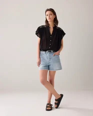 Summum Woman Blouse crinkled thin gauze - Black Summum Woman Blouse crinkled thin gauze - Black