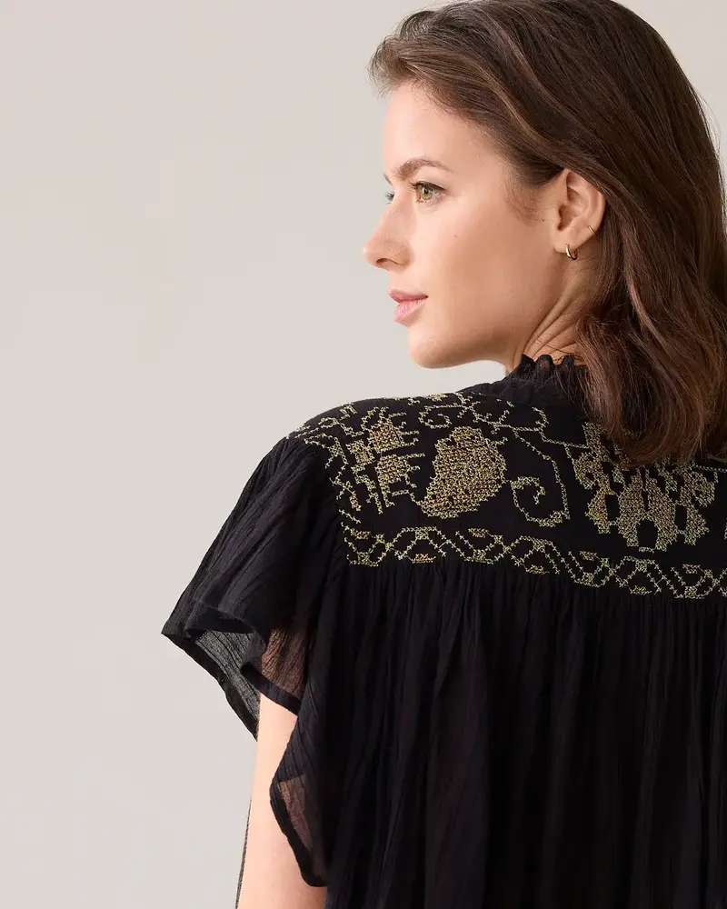 Summum Woman Blouse crinkled thin gauze - Black Summum Woman Blouse crinkled thin gauze - Black