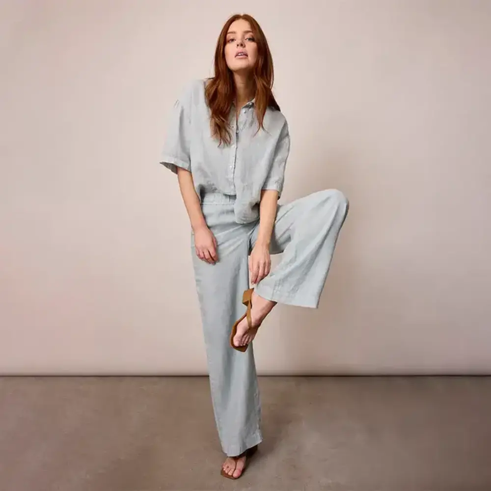 Corel Amsterdam Nola Pants uni Linen - Storm Gray Corel Amsterdam Nola Pants uni Linen - Storm Gray