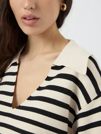 Y.A.S Fonny 2/4 Knit Pullover - Birch Black stripes Y.A.S Fonny 2/4 Knit Pullover - Birch Black stripes