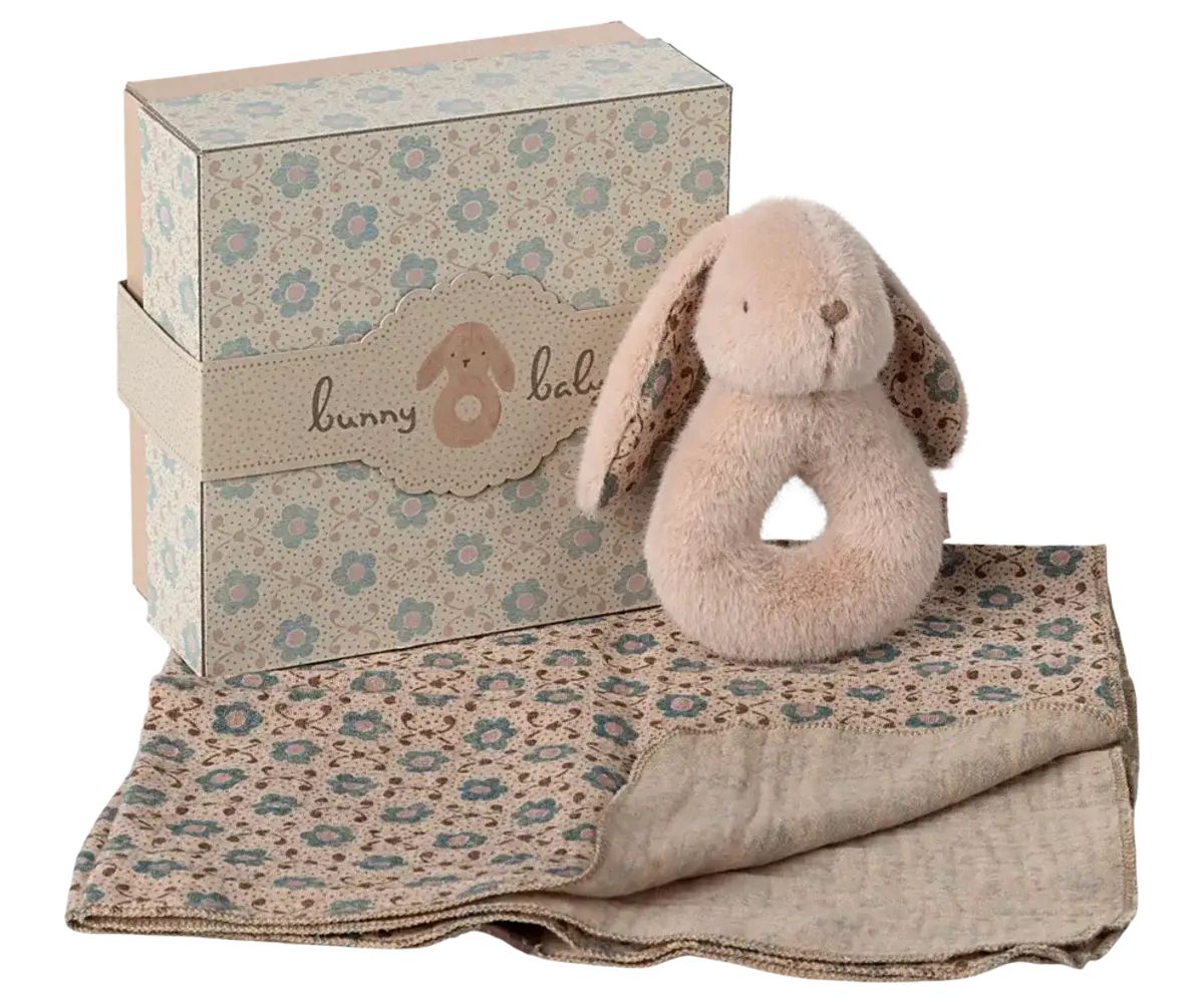 Maileg Bunny Rattle Set - Powder Maileg Bunny Rattle Set - Powder