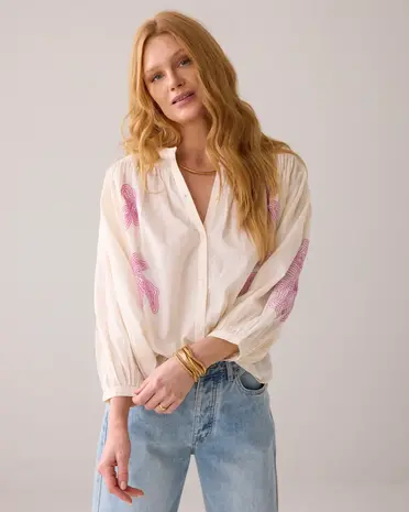 Summum Woman Blouse cotton voile - Ivory 