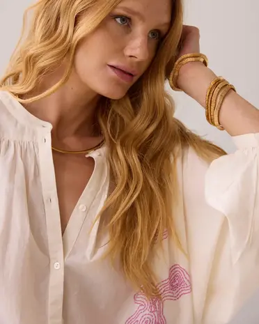 Summum Woman Blouse cotton voile - Ivory 