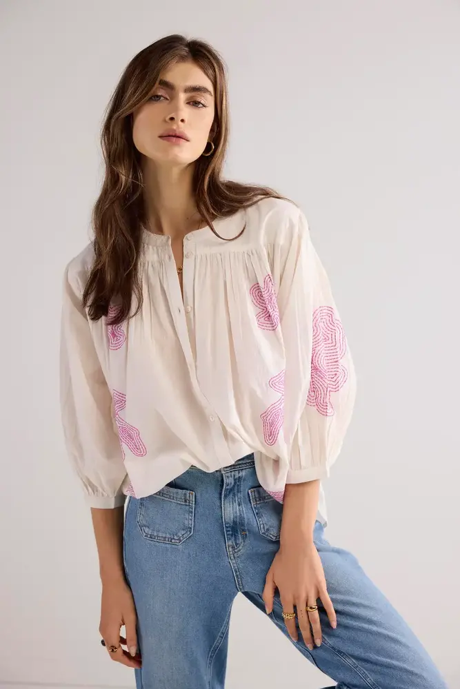 Summum Woman Blouse cotton voile - Ivory 