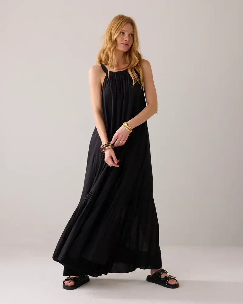 Summum Woman Dress sushi voile - Black Summum Woman Dress sushi voile - Black