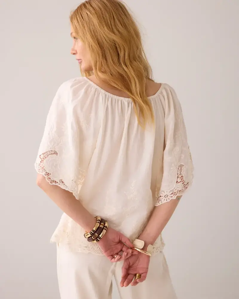 Summum Woman Top open work cotton - Ivory Summum Woman Top open work cotton - Ivory