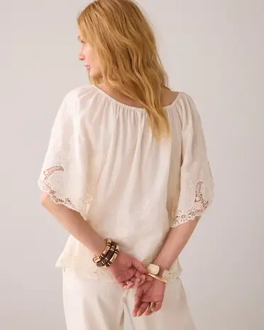 Summum Woman Top open work cotton - Ivory Summum Woman Top open work cotton - Ivory