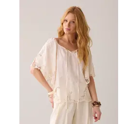 Summum Woman Top open work cotton - Ivory Summum Woman Top open work cotton - Ivory