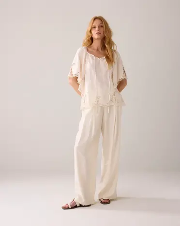 Summum Woman Top open work cotton - Ivory Summum Woman Top open work cotton - Ivory