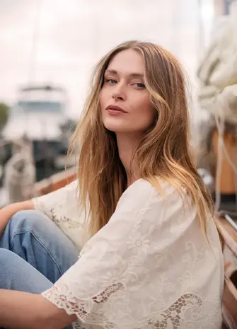 Summum Woman Top open work cotton - Ivory Summum Woman Top open work cotton - Ivory