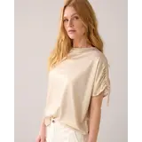 Summum Woman Top coated viscose linen - Ivory